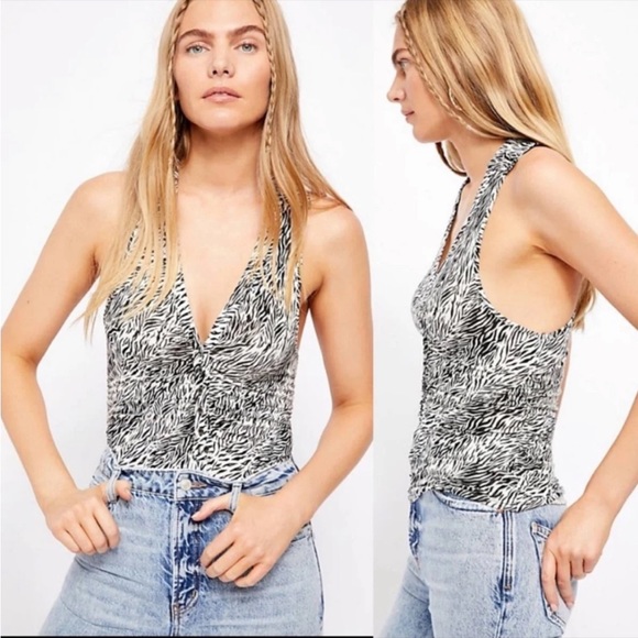 Free People Women's Sunflower Tank Top - Ivory Combo White Size L